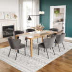Gray Velvet Stackable Dining Chair with Steel Legs (Set of 2) 12 Gray Velvet Stackable Dining Chair with Steel Legs (Set of 2)