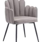Velvet Dining Chair with Steel Frame and Armrest Support (Set of 2) 12 Velvet Dining Chair with Steel Frame and Armrest Support (Set of 2)
