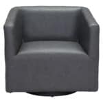 Modern Gray Faux Leather Chair with Steel Legs and Armrests 11 Modern Gray Faux Leather Chair with Steel Legs and Armrests