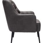Vintage Tufted Vinyl Accent Chair with Steel Legs 12 Vintage Tufted Vinyl Accent Chair with Steel Legs