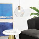 Geometric Brass Ceiling Lamp with Tempered Glass Shade 10 Geometric Brass Ceiling Lamp with Tempered Glass Shade
