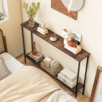 Slim 44 Inch Console Table with Shelf and Stability Features
