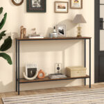 Slim 44 Inch Console Table with Shelf and Stability Features
