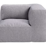 Gray Weather-Resistant Outdoor Corner Chair with Washable Cushion Cover