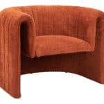 Burnt Orange Sherpa Accent Chair with Steel Frame and Armrests 8 Burnt Orange Sherpa Accent Chair with Steel Frame and Armrests