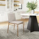 Beige Dining Chair with Gold Steel Frame and Performance Fabric 10 Beige Dining Chair with Gold Steel Frame and Performance Fabric