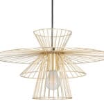 Gold Steel Frame Ceiling Lamp with Adjustable Cord Length 13 Gold Steel Frame Ceiling Lamp with Adjustable Cord Length
