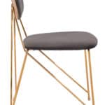 Gray Velvet Dining Chair with Gold Steel Legs (Set of 2) 13 Gray Velvet Dining Chair with Gold Steel Legs (Set of 2)