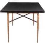 Modern Black and Bronze Dining Table with Steel Base