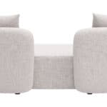 Beige Outdoor Loveseat with Durable Frame and Washable Cushions