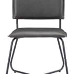 Modern Gray Faux Leather Dining Chairs with Steel Legs (Set of 2) 16 Modern Gray Faux Leather Dining Chairs with Steel Legs (Set of 2)