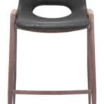 Mid-Century Modern Black and Walnut Counter Stool with Footrest (Set of 2)
