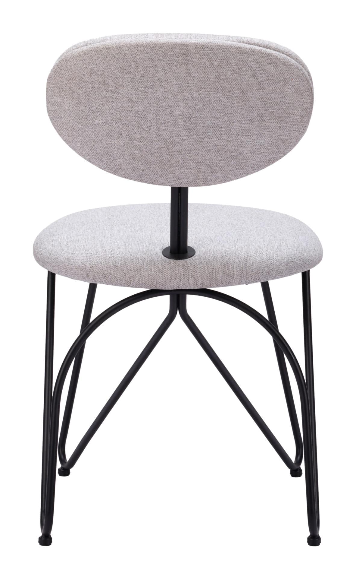 Modern Gray Dining Chair with Steel Frame and Teddy Fabric (Set of 2) 4 Modern Gray Dining Chair with Steel Frame and Teddy Fabric (Set of 2) - Image 4