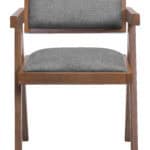 Gray and Walnut Dining Chair with Fabric Seat (Set of 2) 10 Gray and Walnut Dining Chair with Fabric Seat (Set of 2)