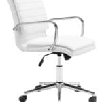 White Faux Leather Office Chair with Adjustable Height and Tilt Function 17 White Faux Leather Office Chair with Adjustable Height and Tilt Function