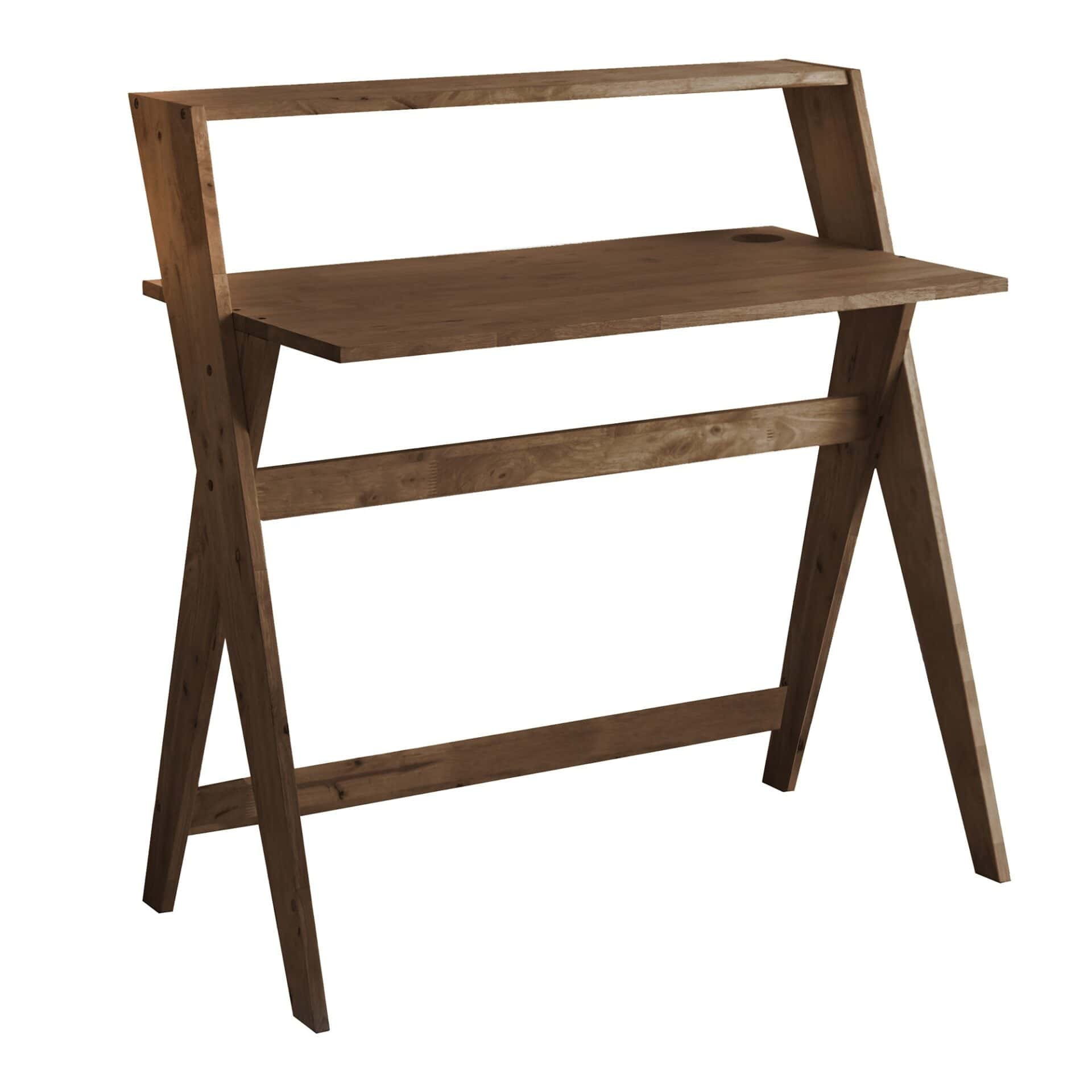 Espresso Wood Writing Desk with Rubberwood Base for Home Offices 1 Espresso Wood Writing Desk with Rubberwood Base for Home Offices