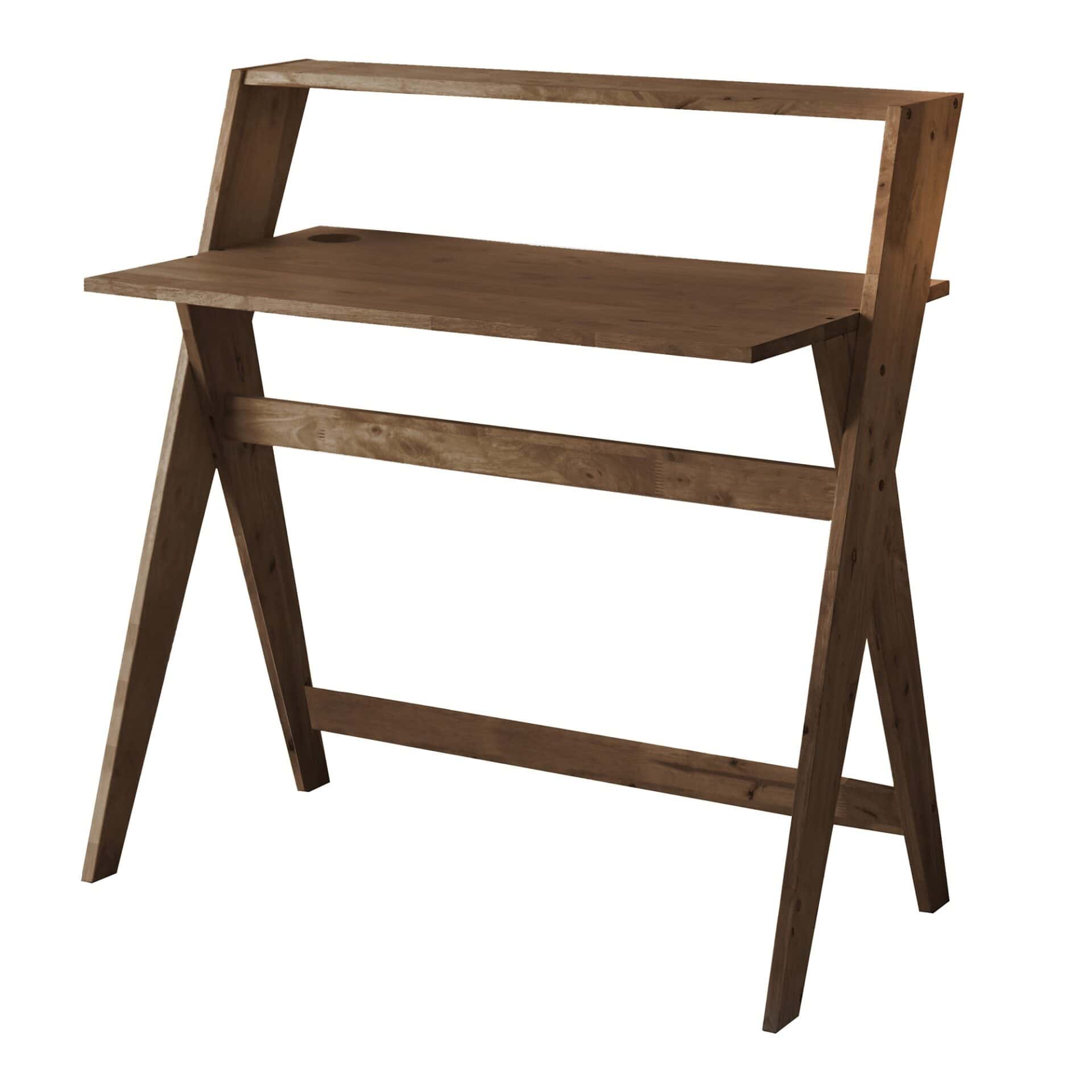 Espresso Wood Writing Desk with Rubberwood Base for Home Offices 3 Espresso Wood Writing Desk with Rubberwood Base for Home Offices - Image 3