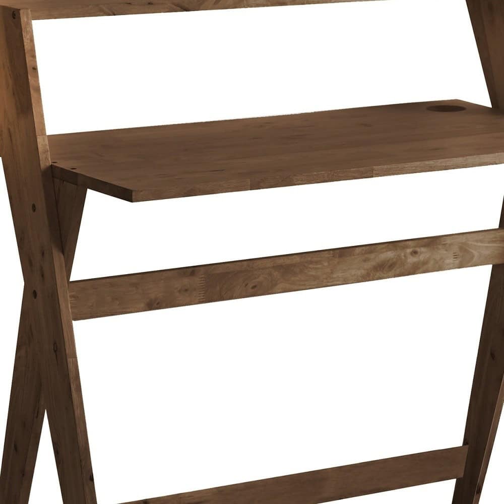 Espresso Wood Writing Desk with Rubberwood Base for Home Offices 6 Espresso Wood Writing Desk with Rubberwood Base for Home Offices - Image 6