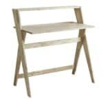 Natural Wood Writing Desk with Rubberwood Base and Modern Style 8 Natural Wood Writing Desk with Rubberwood Base and Modern Style