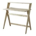Natural Wood Writing Desk with Rubberwood Base and Modern Style 10 Natural Wood Writing Desk with Rubberwood Base and Modern Style