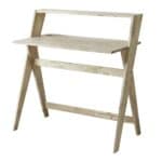 Natural Wood Writing Desk with Rubberwood Base and Modern Style 11 Natural Wood Writing Desk with Rubberwood Base and Modern Style