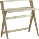 Natural Wood Writing Desk with Rubberwood Base and Modern Style 12 Natural Wood Writing Desk with Rubberwood Base and Modern Style