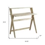 Natural Wood Writing Desk with Rubberwood Base and Modern Style 14 Natural Wood Writing Desk with Rubberwood Base and Modern Style