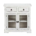 Rustic White Wood and Wire Two Door Accent Cabinet 9 Rustic White Wood and Wire Two Door Accent Cabinet