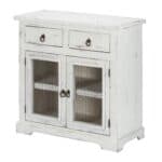 Rustic White Wood and Wire Two Door Accent Cabinet 8 Rustic White Wood and Wire Two Door Accent Cabinet