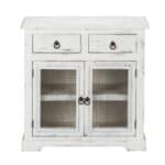 Rustic White Wood and Wire Two Door Accent Cabinet 11 Rustic White Wood and Wire Two Door Accent Cabinet