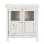 Rustic White Wood and Wire Farmhouse Two Door Accent Cabinet 11 Rustic White Wood and Wire Farmhouse Two Door Accent Cabinet