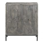 Rustic Gray Wash Scrollwork Wood Two Door Accent Cabinet 8 Rustic Gray Wash Scrollwork Wood Two Door Accent Cabinet