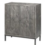 Rustic Gray Wash Scrollwork Wood Two Door Accent Cabinet 9 Rustic Gray Wash Scrollwork Wood Two Door Accent Cabinet