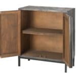 Rustic Gray Wash Scrollwork Wood Two Door Accent Cabinet 10 Rustic Gray Wash Scrollwork Wood Two Door Accent Cabinet