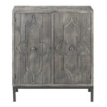Rustic Gray Wash Scrollwork Wood Two Door Accent Cabinet 11 Rustic Gray Wash Scrollwork Wood Two Door Accent Cabinet