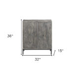 Rustic Gray Wash Scrollwork Wood Two Door Accent Cabinet 14 Rustic Gray Wash Scrollwork Wood Two Door Accent Cabinet