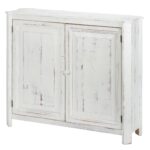 Distressed White Wooden Two Door Farmhouse Accent Cabinet 9 Distressed White Wooden Two Door Farmhouse Accent Cabinet