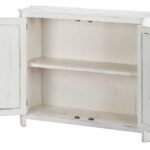 Distressed White Wooden Two Door Farmhouse Accent Cabinet 11 Distressed White Wooden Two Door Farmhouse Accent Cabinet