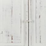 Distressed White Wooden Two Door Farmhouse Accent Cabinet 13 Distressed White Wooden Two Door Farmhouse Accent Cabinet