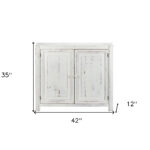 Distressed White Wooden Two Door Farmhouse Accent Cabinet 14 Distressed White Wooden Two Door Farmhouse Accent Cabinet