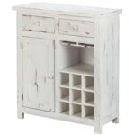Rustic White Wine Cabinet with Storage and Glass Holders 13 Rustic White Wine Cabinet with Storage and Glass Holders