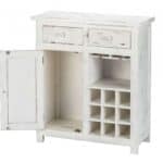 Rustic White Wine Cabinet with Storage and Glass Holders 11 Rustic White Wine Cabinet with Storage and Glass Holders