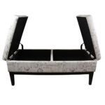 Black and White Vintage Postcard Storage Bench with Dual Lift 9 Black and White Vintage Postcard Storage Bench with Dual Lift