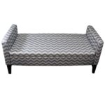 53" Modern Gray Chevron Upholstered Storage Bench with Flip Top 10 53" Modern Gray Chevron Upholstered Storage Bench with Flip Top