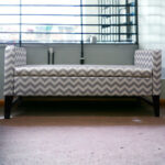 53" Modern Gray Chevron Upholstered Storage Bench with Flip Top 9 53" Modern Gray Chevron Upholstered Storage Bench with Flip Top
