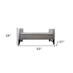 53" Modern Gray Chevron Upholstered Storage Bench with Flip Top 14 53" Modern Gray Chevron Upholstered Storage Bench with Flip Top