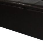 17" Brown Faux Leather Upholstered Flip Top Storage Bench 18 17" Brown Faux Leather Upholstered Flip Top Storage Bench
