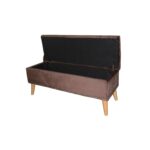 Brown Suede Storage Bench with Nailhead Trim and Hidden Storage 9 Brown Suede Storage Bench with Nailhead Trim and Hidden Storage
