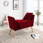 19" Red and Brown Upholstered Flip-Top Benches, Set of 3 15 19" Red and Brown Upholstered Flip-Top Benches, Set of 3