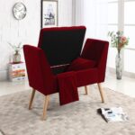 19" Red and Brown Upholstered Flip-Top Benches, Set of 3 14 19" Red and Brown Upholstered Flip-Top Benches, Set of 3